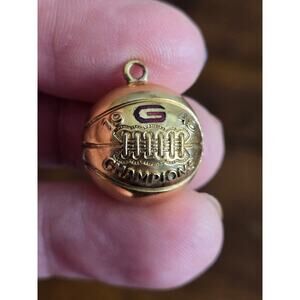 1948 Basketball Champions Award Red G Charm/Pendant 1/15 10K Yellow Gold Filled